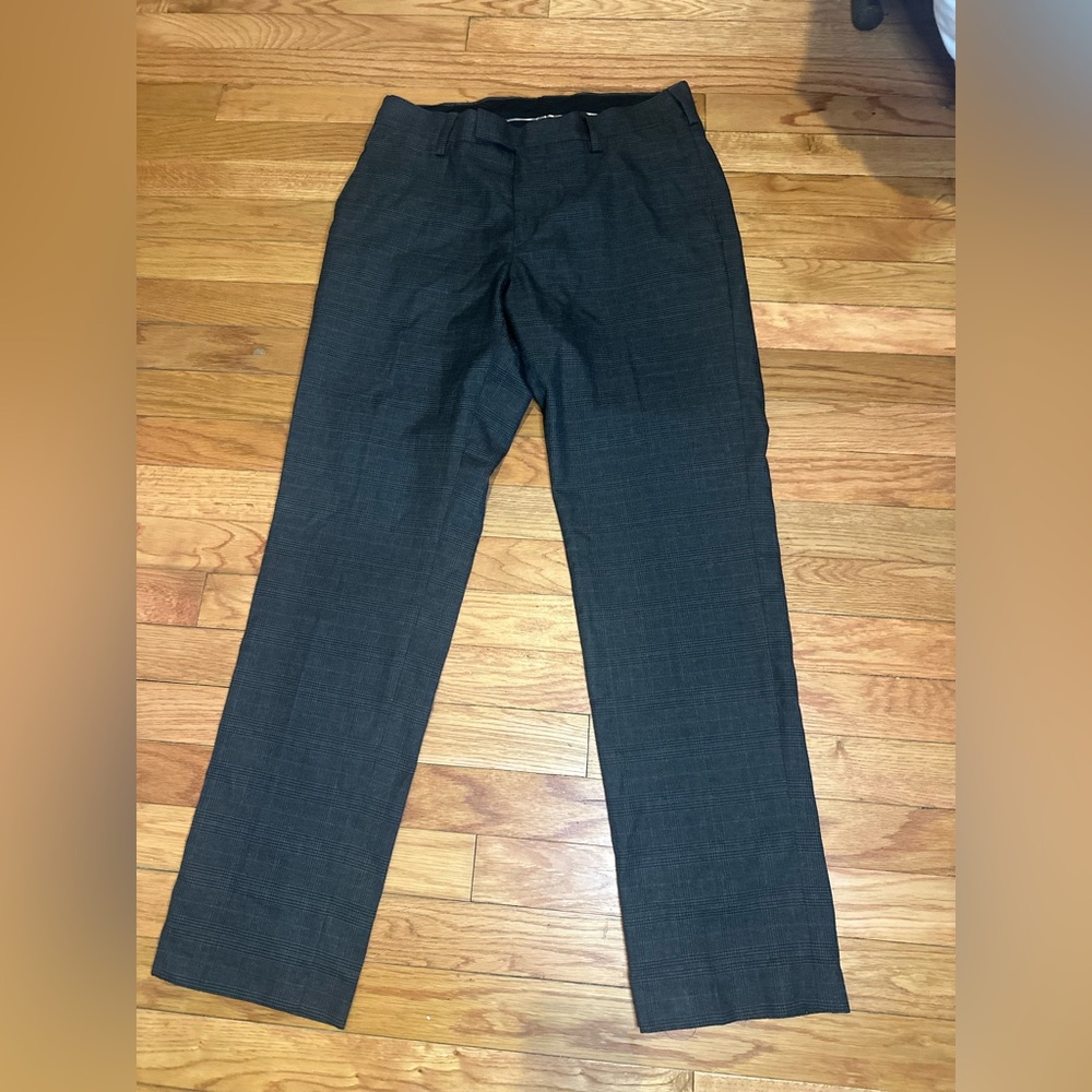 Louis Raphael Tailored Men’s Slacks 30x30 Gray Glen Plaid Trousers‎ Pants